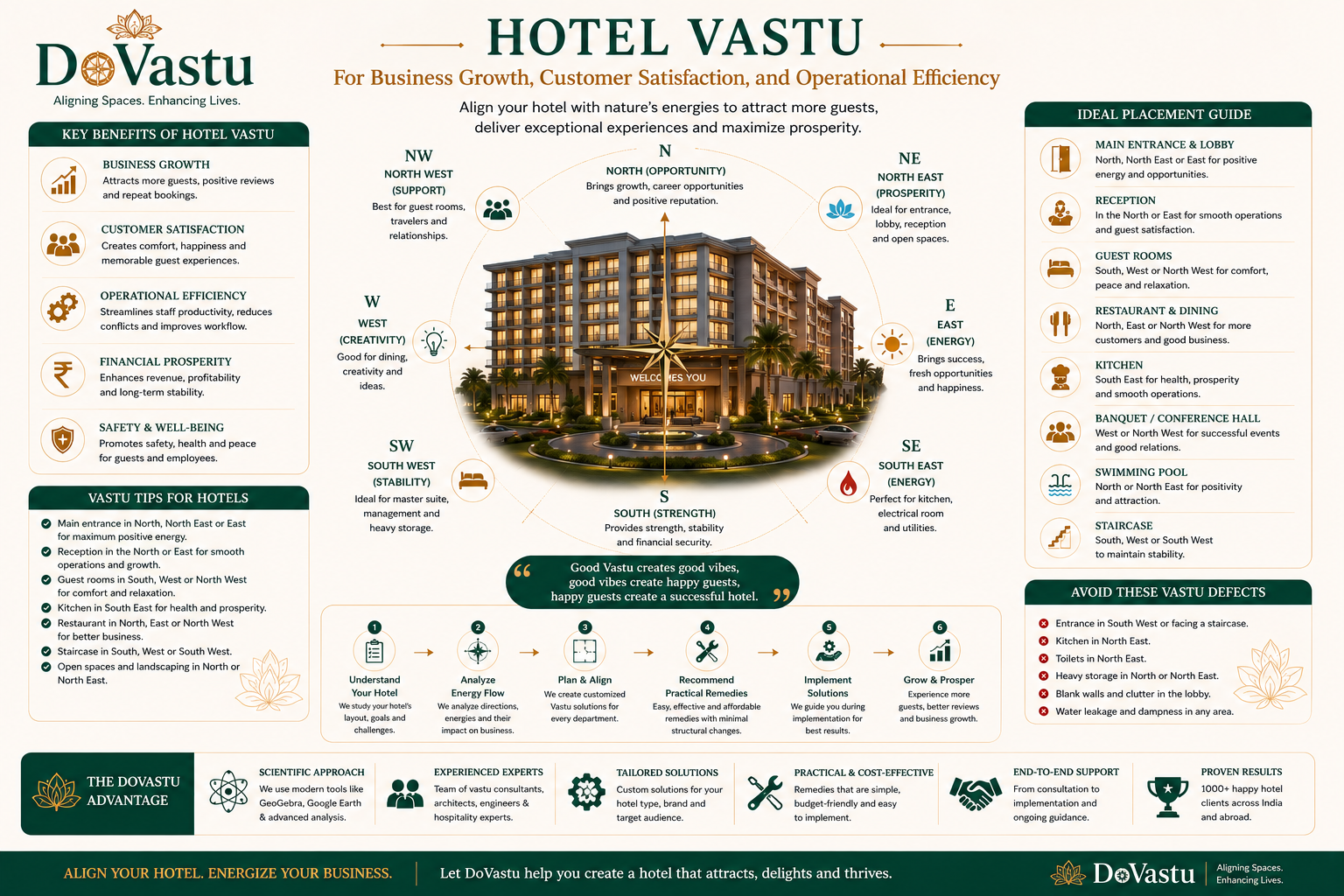 Hotel Vastu infographic for success